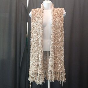Ruby Rd. Cream and Tan Textured Sleeveless Sweater